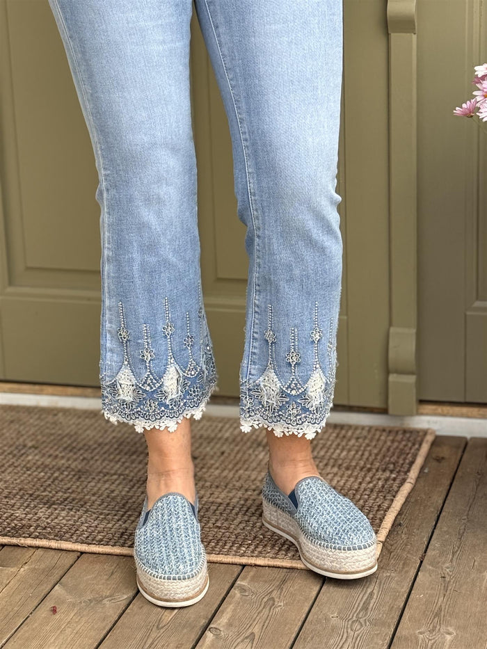 DODO LACE BOOTCUT DENIM JEANS