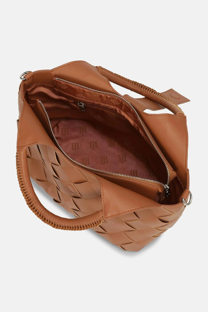Braided Handbag Cognac