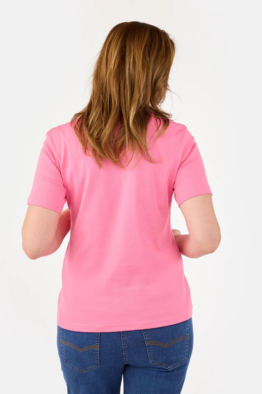 T-skjorte Basic Bomull Pink Carnation