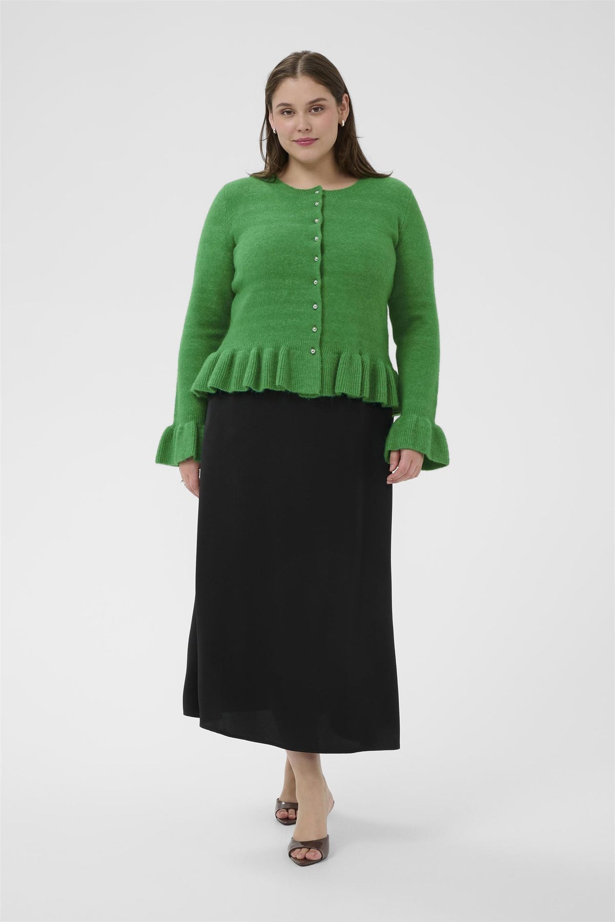 KCemmi Frill Cardigan Bright Green