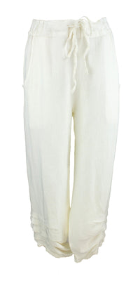 Bukse Folder Lin, Offwhite