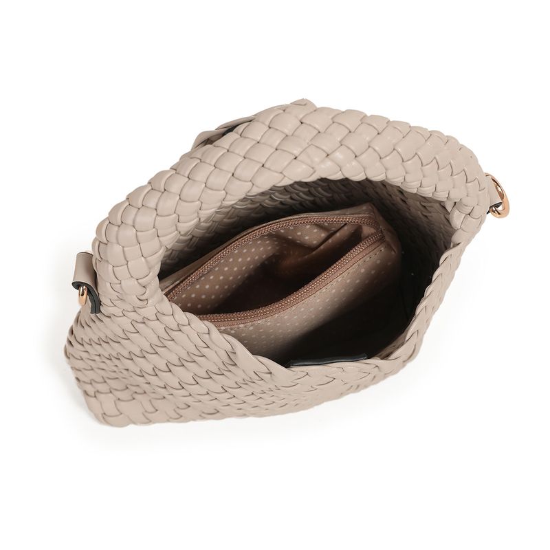 Izzy flettet mini bag - Beige