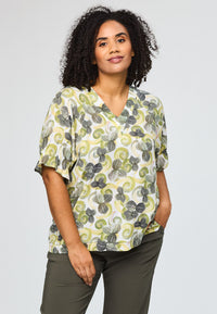 SDasie Blouse Green Offwhite Flower
