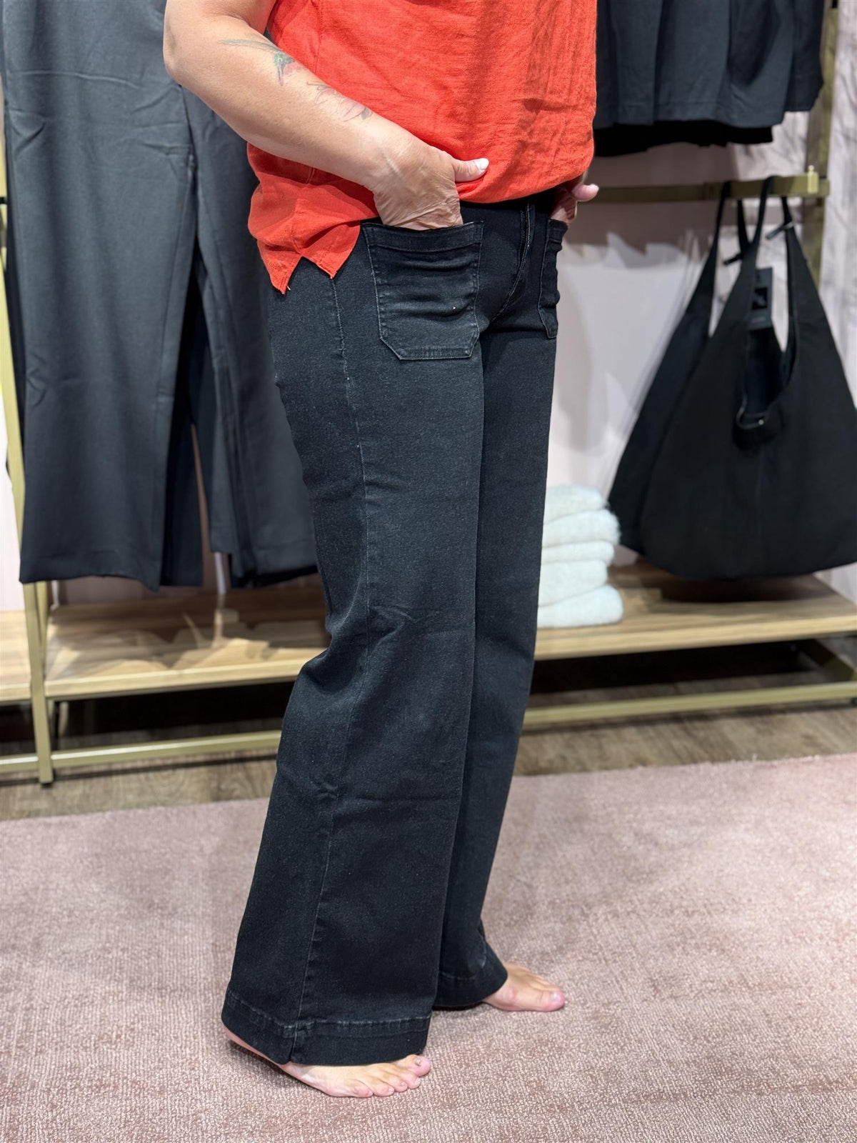 New Tutti Wide Denim Jeans Black