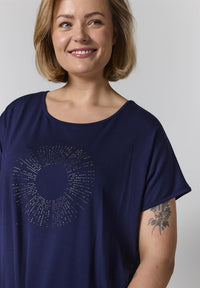 GGitte T-shirt with stones - Navy