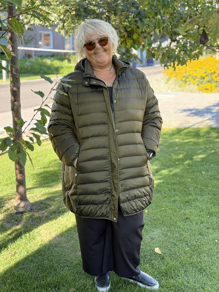 Dunjakke Mørk Oliven