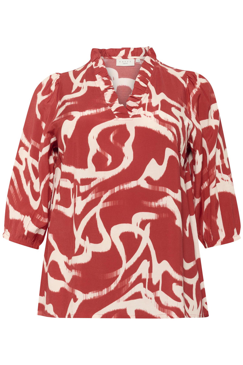 KCmaren Frill Blouse True Red