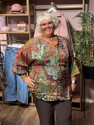Bluse Digital Top R-neck - Vintage