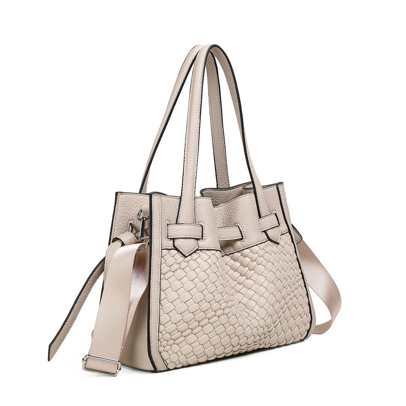 FELIN shopper med flettet front - Beige