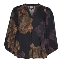 GVilde Blouse - Black with big flowers
