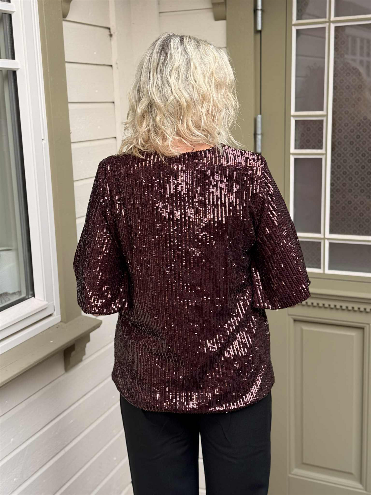 Bluse Sequin Kobber/Brun