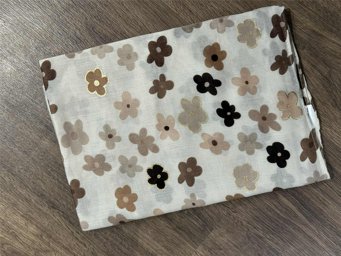 Skjerf Diz, Brun Blomst m gull