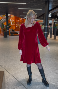Kjole Velour Mali Rød