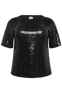KCmirana Sequin Blouse Black Deep