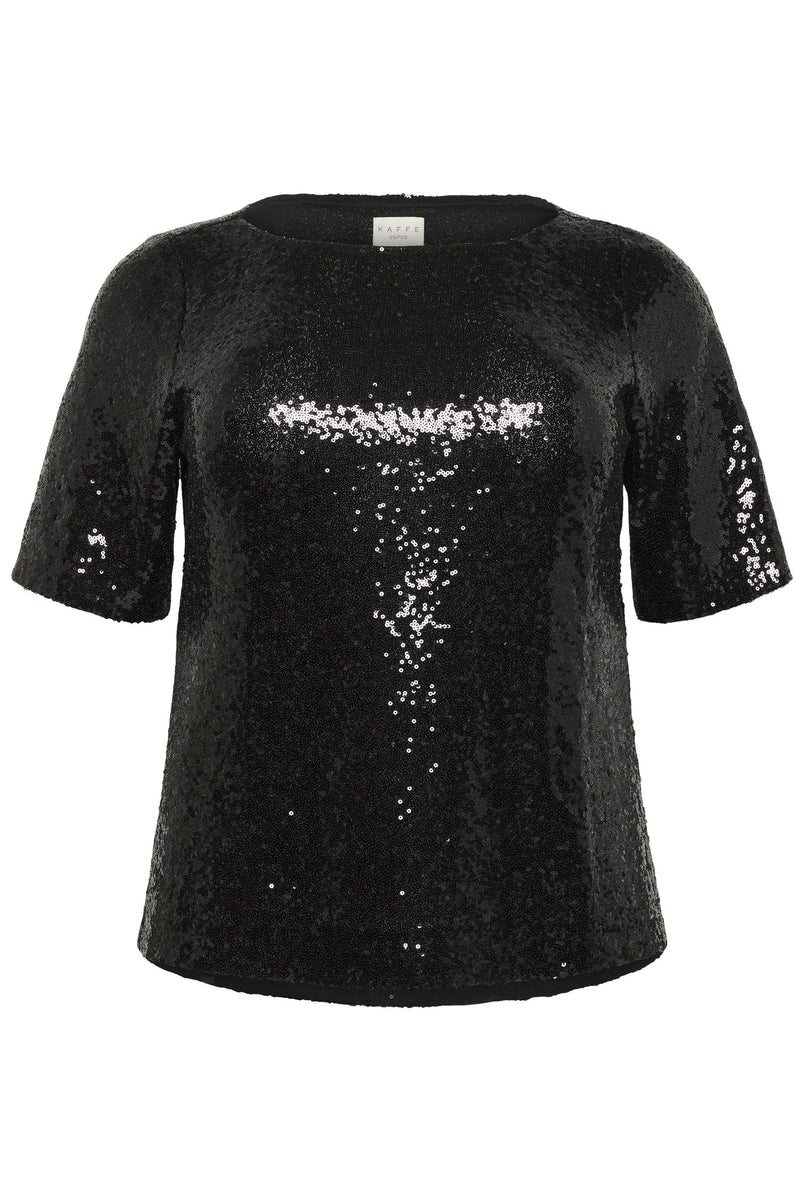 KCmirana Sequin Blouse Black Deep