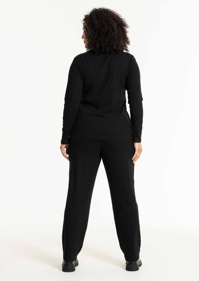 SAngla Rib Turtle neck blouse black