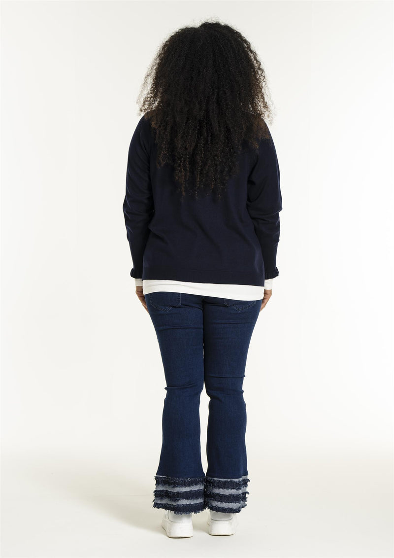 Snaila Knit Blouse Navy