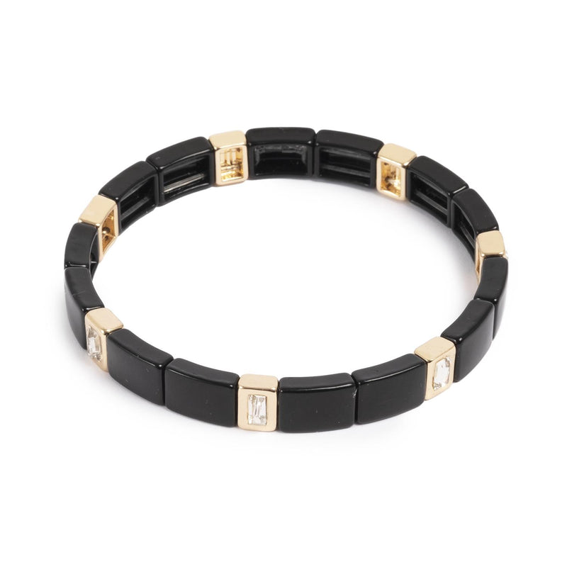 Emaljert armbånd, 20cm, Black