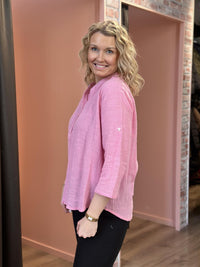 Maggie Emb Shirt Bright Rose