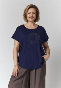 GGitte T-shirt with stones - Navy