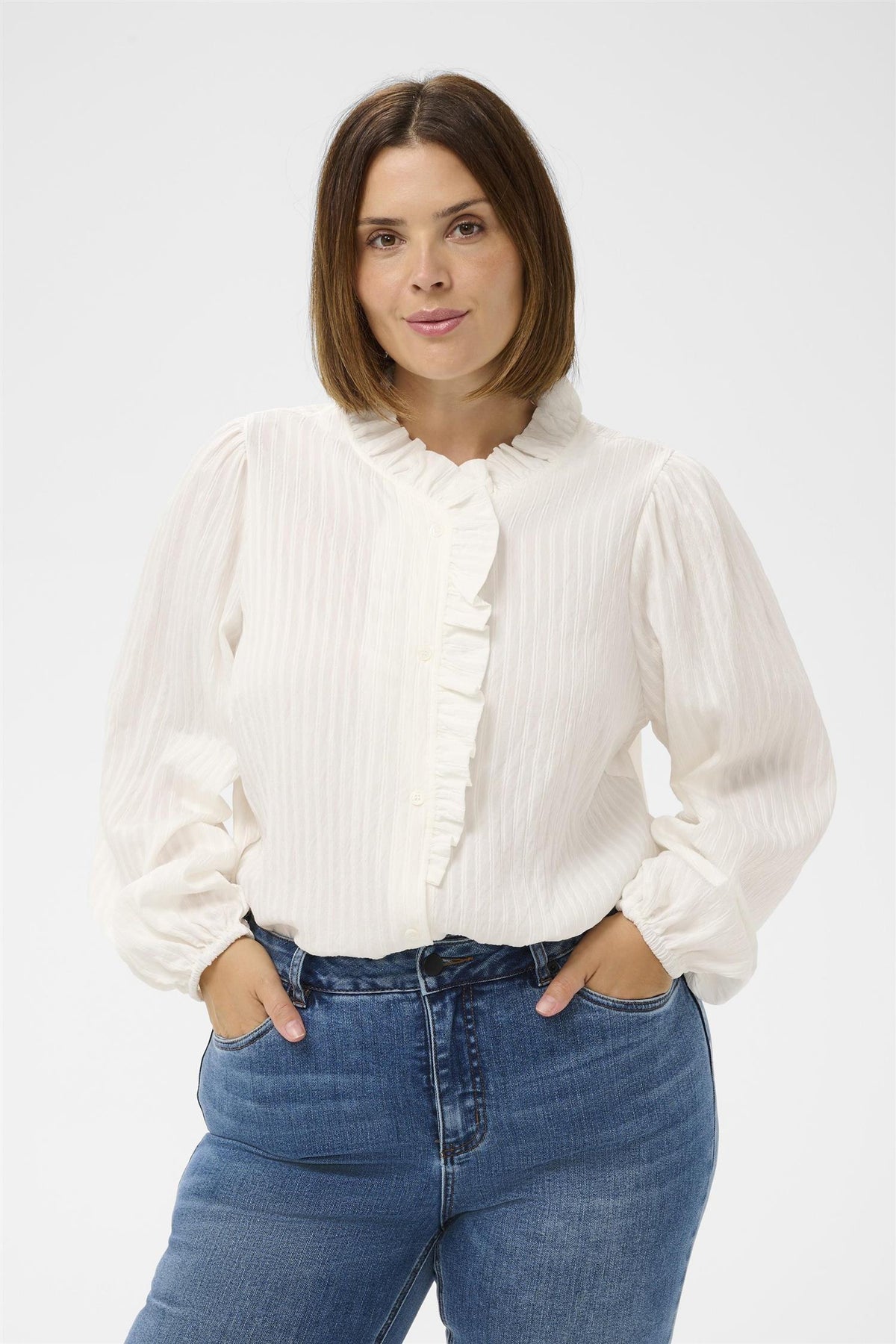 KCuma Frill Shirt Chalk