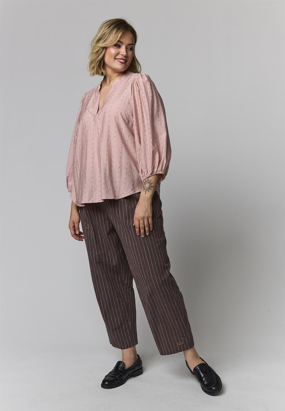 GAmaris Blouse Brown/Silver Dots