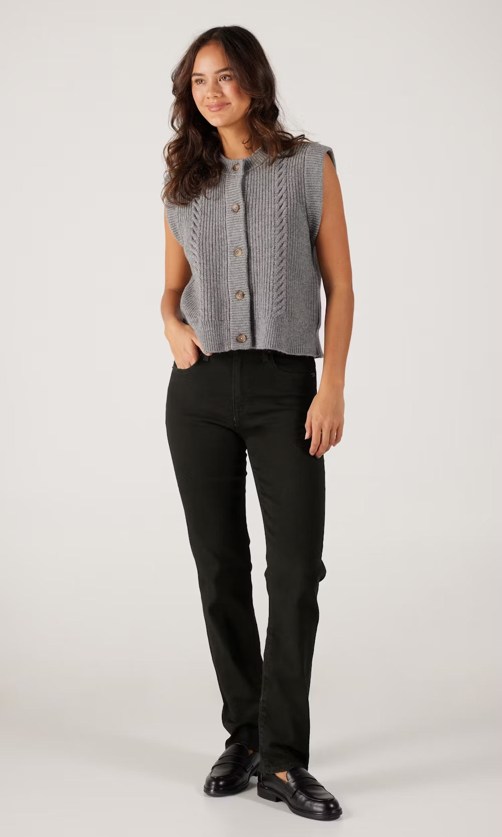 Levis 724 High Rise Straight Midnight Gaze (Sort)