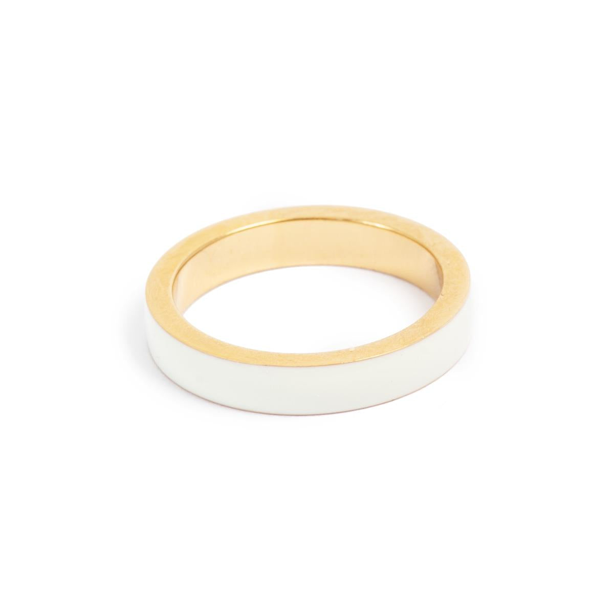 Ring, hvit emalje (53/56/59)