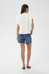 KAfiona Frill Top Chalk