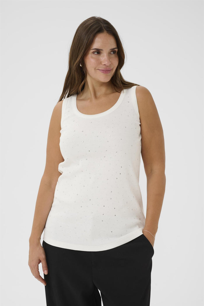 KCcarina Rhinestone Top Chalk