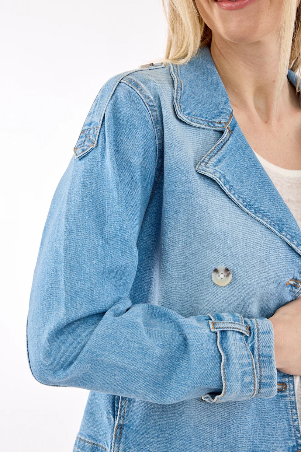 Denim Trenchcoat Lysblå