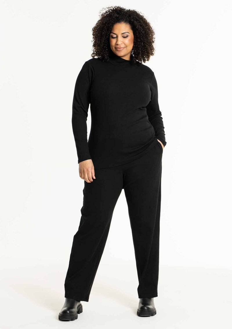 SAngla Rib Turtle neck blouse black