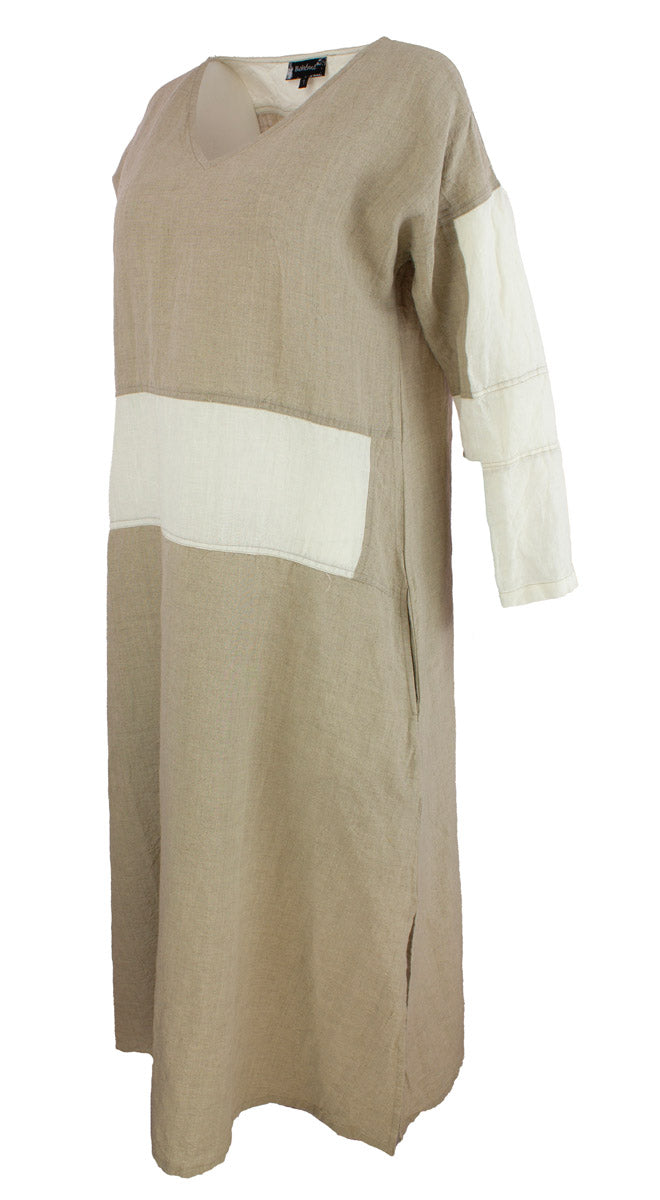 Kjole Stripet Sand/White