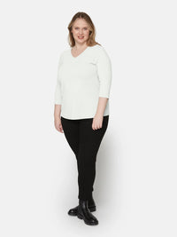 T-skjorte Basic 3/4 erm White