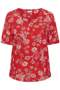 KCami SS Blouse Printed Poppy Red