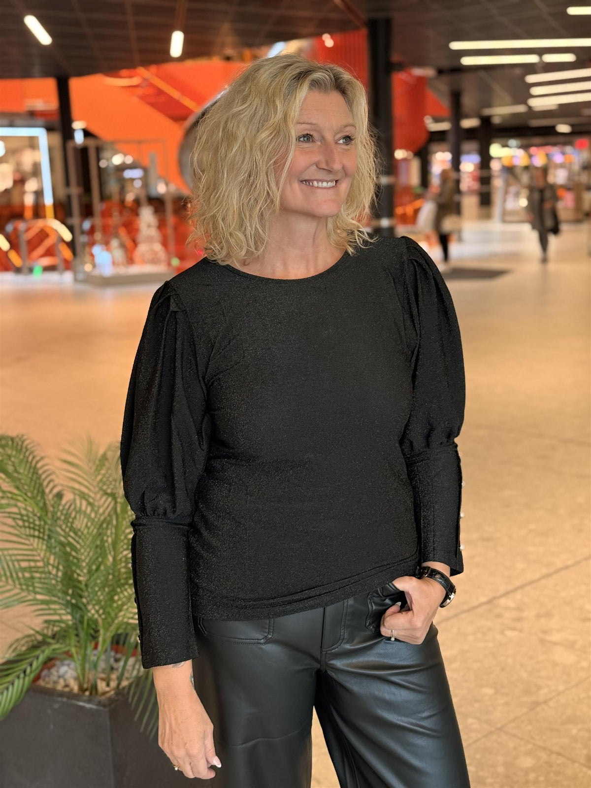 Bluse Tea Lurex Black