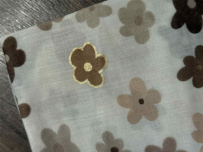 Skjerf Diz, Brun Blomst m gull
