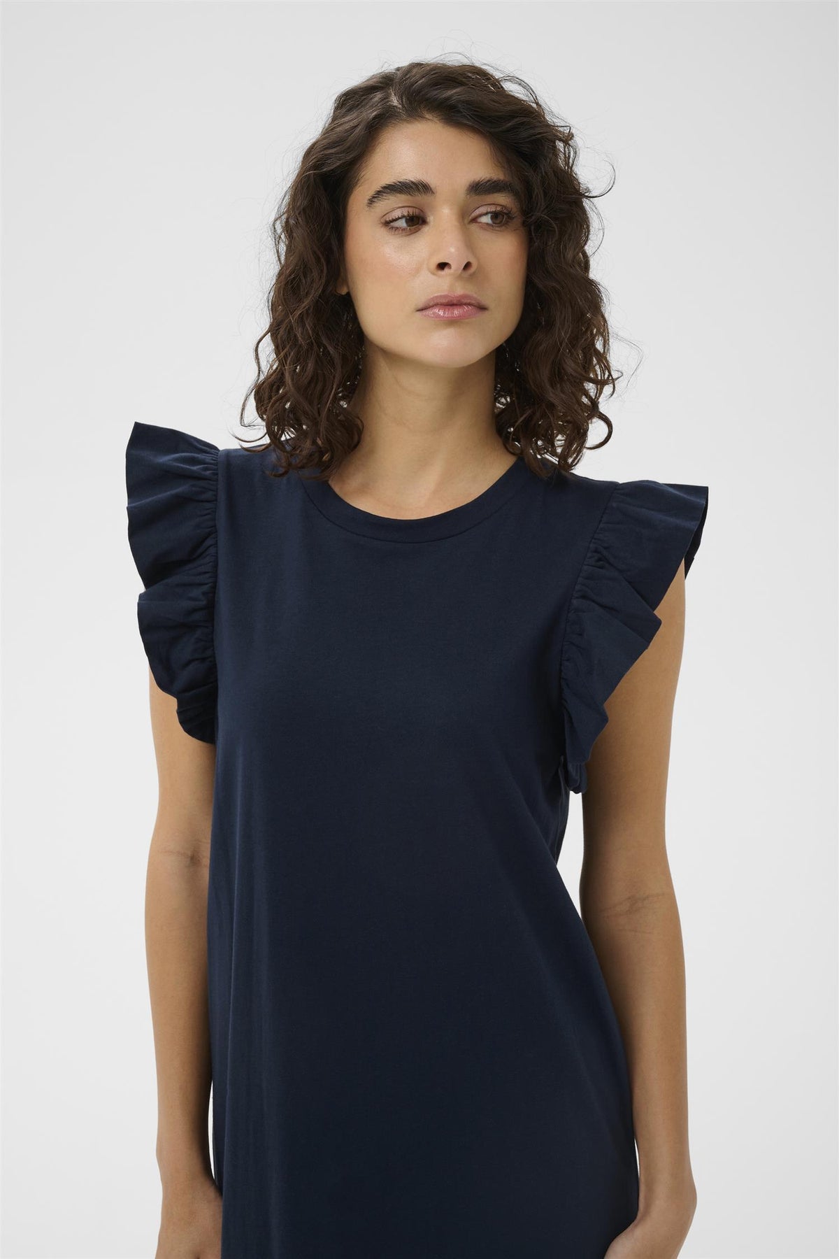 KAcelina Flounce Dress Navy