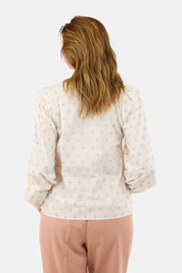 Bluse Offwhite/Blå
