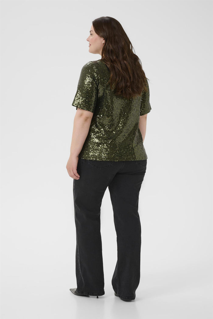 KCmirana Sequin Blouse Ivy Green