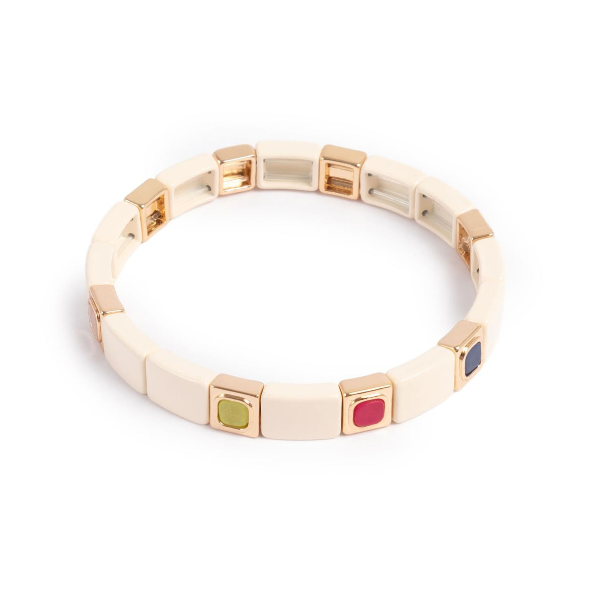 Emaljert armbånd, white multi