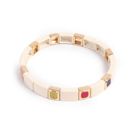 Emaljert armbånd, white multi
