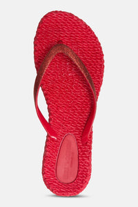 Cheerful Flip Flop w. Glitter Deep Red