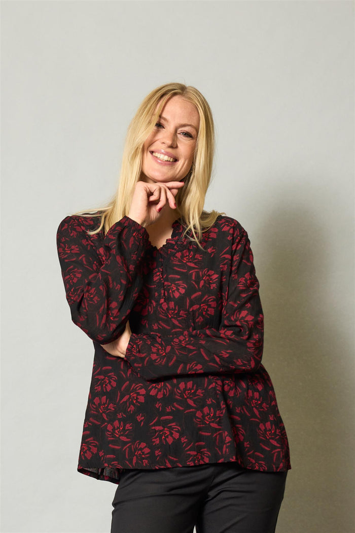 Bluse Bianca Burgunder