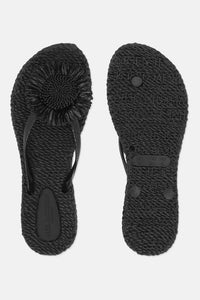 Flip Flop w. Flower Black