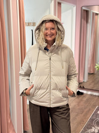Kort Boblejakke Beige