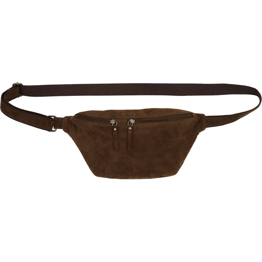 Suede Bumbag Nude Chocolate Brown w. Gunmetal