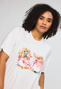 SBella T-Shirt with print White/Rose Bike