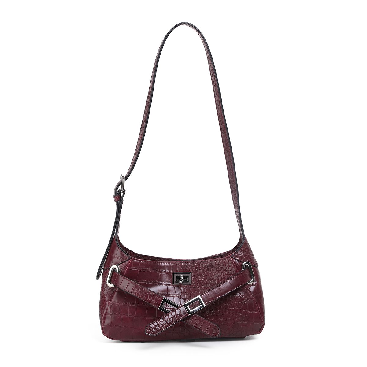 Veske Gabrielle Clutch Bordeaux Croco