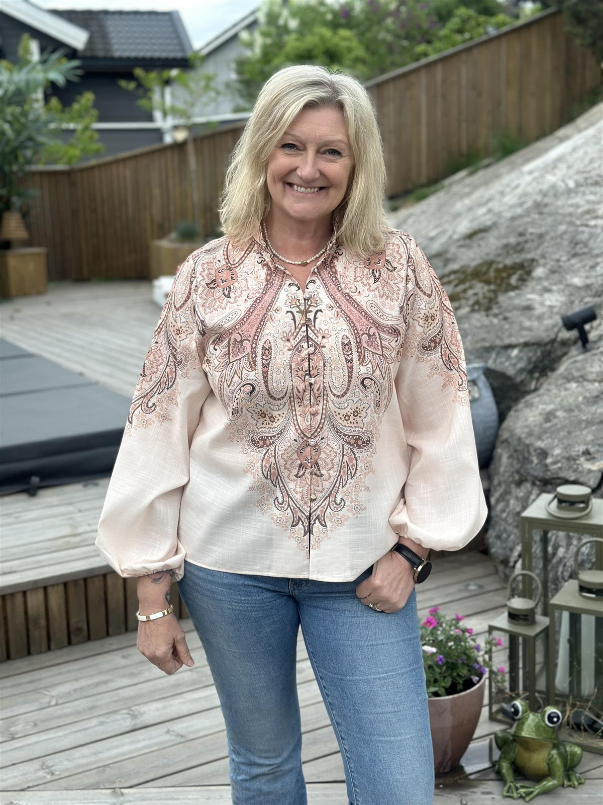 Bluse Paisley Rosa